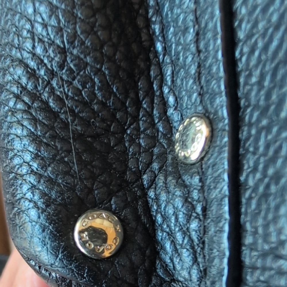 Coach Black Pebbled Leather Mini Turnlock Backpack with Gold Accents - Picture 3 of 16